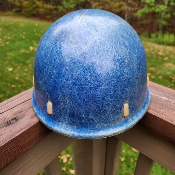 Blue Fiberglass Hard Hat Duck Bill Adjustable Liner Dockson Detroit Vintage Cap - Picture 8 of 9